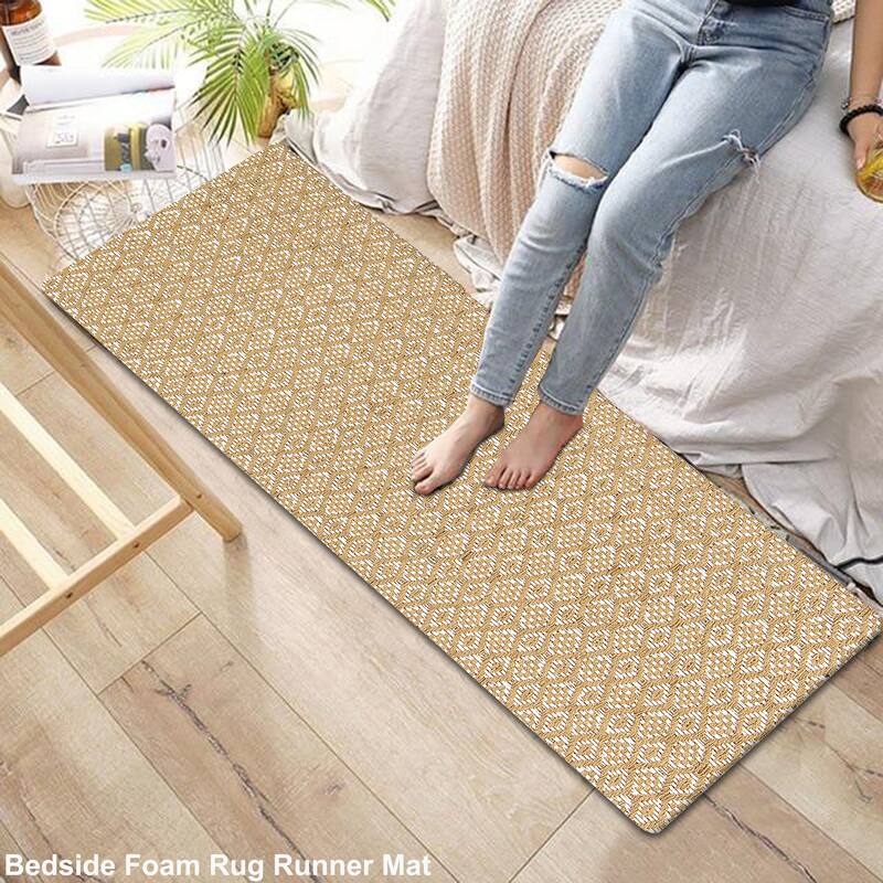 Anti-Fatigue Kitchen/Bathroom/Bed side Mat Hand Woven Runner Rug Cushioned Cotton Mat 18x48'' - 18''x48''