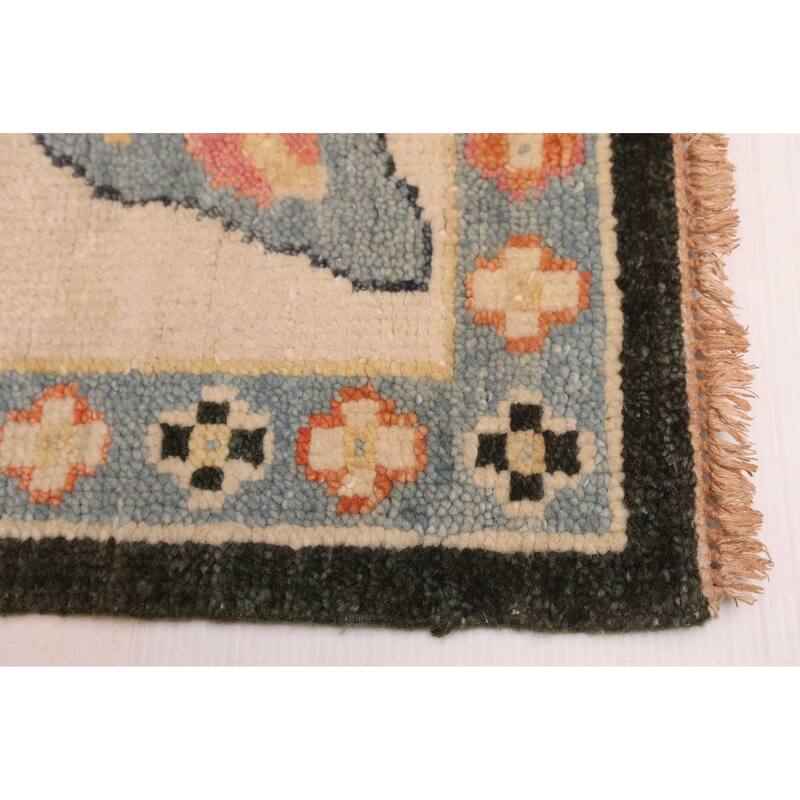 ECARPETGALLERY Hand-knotted Modern Oushak Dark Green Wool Rug - 8'8 x 11'11