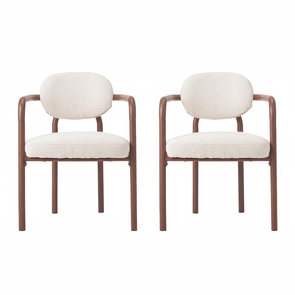 Christopher Knight Home - Maplehaven Modern Upholstered Metal Dining Chair with Maple Grain Finish