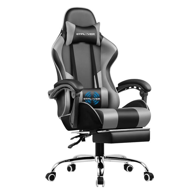 Lucklife Gaming Chair Computer Chair with Footrest and Lumbar Support for Office or Gaming