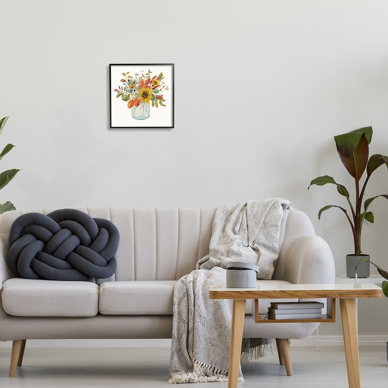 Stupell Simple Country Botanicals Sunflower Vase Design Framed Wall Art - Multi-Color