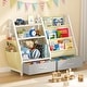 preview thumbnail 1 of 14, 3-Tier Kids Bookshelf and Toy Organizer, Bookcase with Toy Bins Grey
