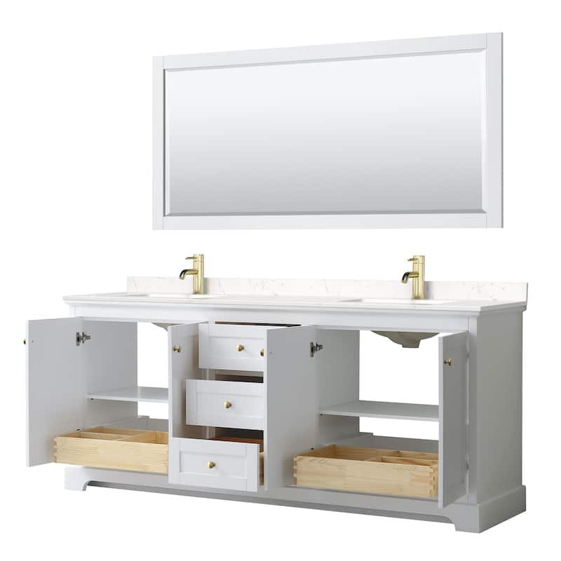 Avery 80 Inch Double Vanity, Cultured Marble Top