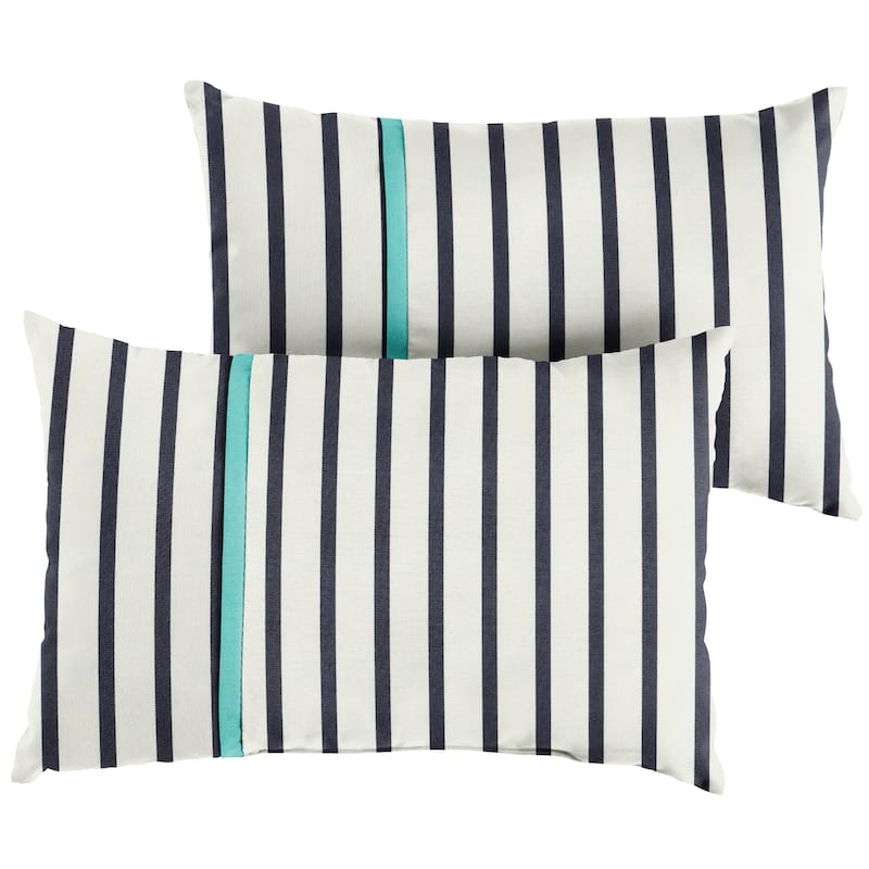 Sorra Home Sunbrella Outdoor Single Petite Flange Pillow Set of 2