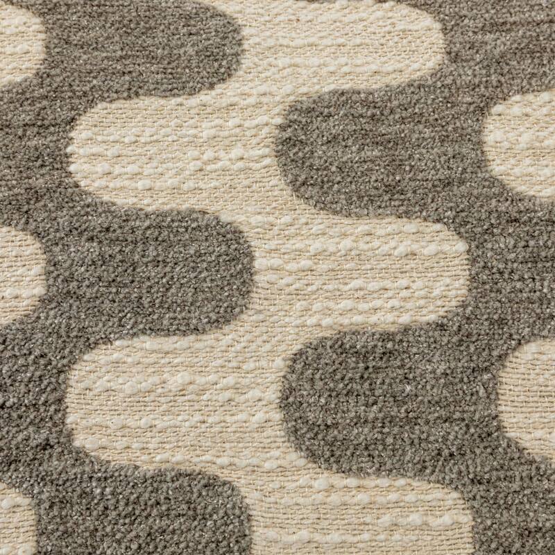 Woven Cotton Jacquard Pillow with Abstract Pattern Design
