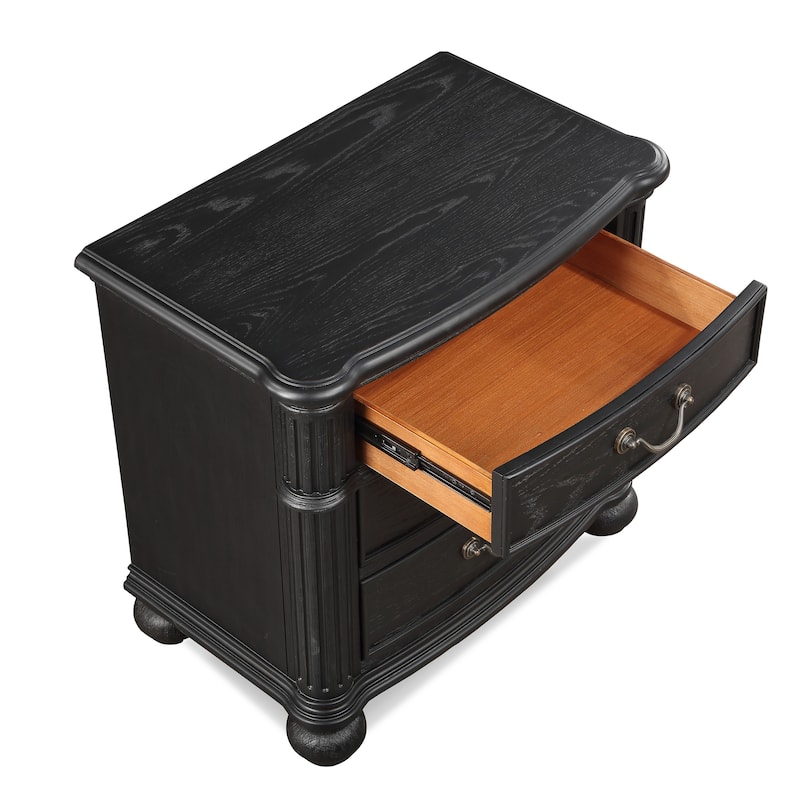 1pc Traditional Vintage Antique Drawer Pull 3-Drawer Nightstand