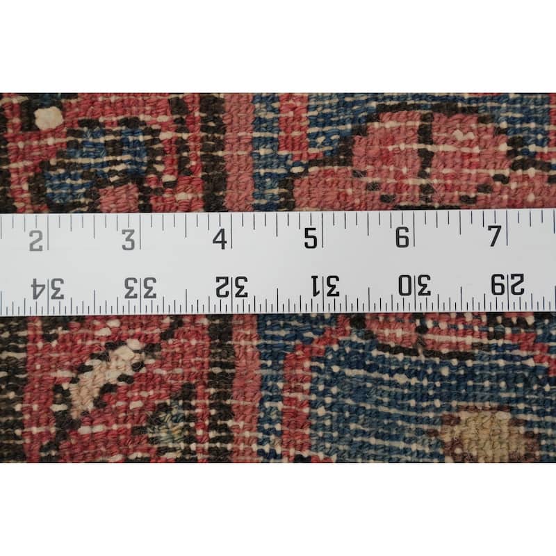 Hand Knotted Oriental 100% Wool Carpet Traditional Floral Navy Blue & Blues Lilian Runner Rug - 12' 2'' X 4' 5''
