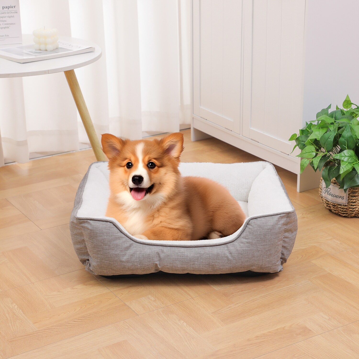 Orthopedic Dog Bed for Small Medium Dog, Sides Bolster Cushion
