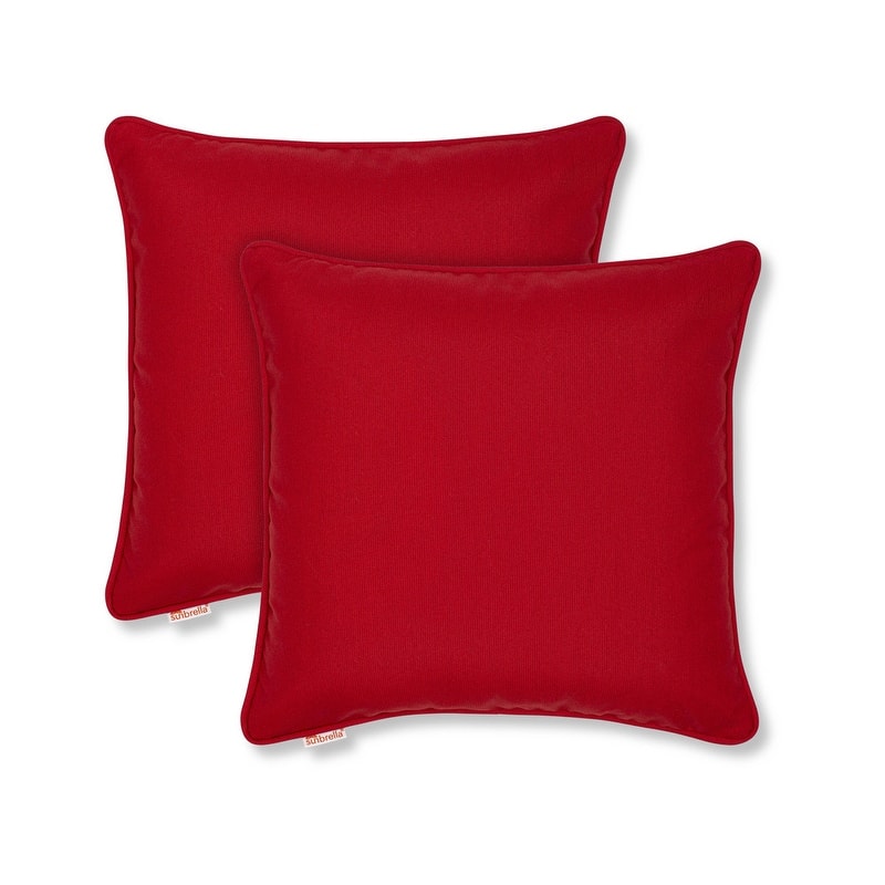 Sunbrella by Austin Horn Classics Corded-Edge Filled Pillow (Set of 2) - 20x20 - Red