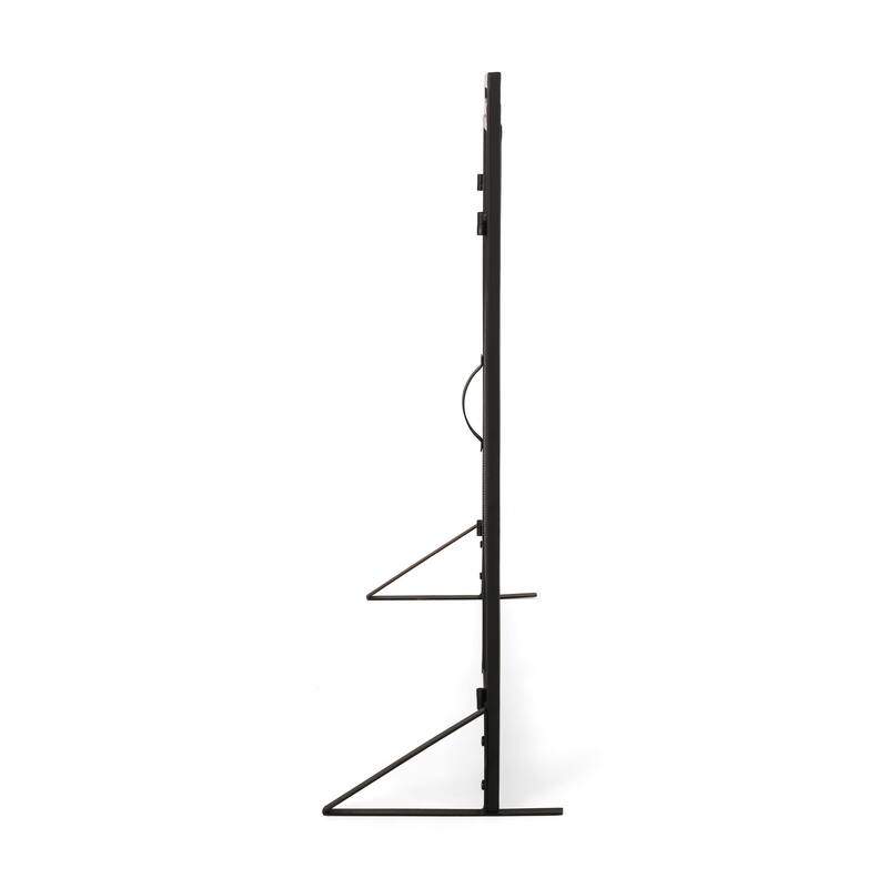 Fireplace Screen, 2 Doors, Open Diamond Mesh Design, Matte Black Iron