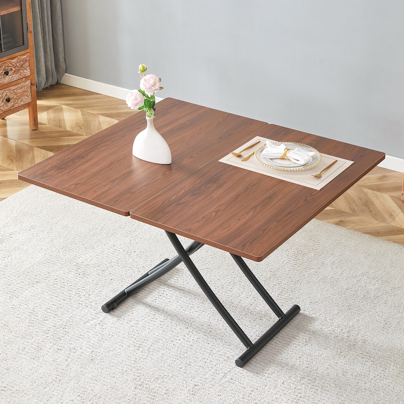 GDFStudio Tharion Wood Lift Table with Multifunctional Adjustable Design