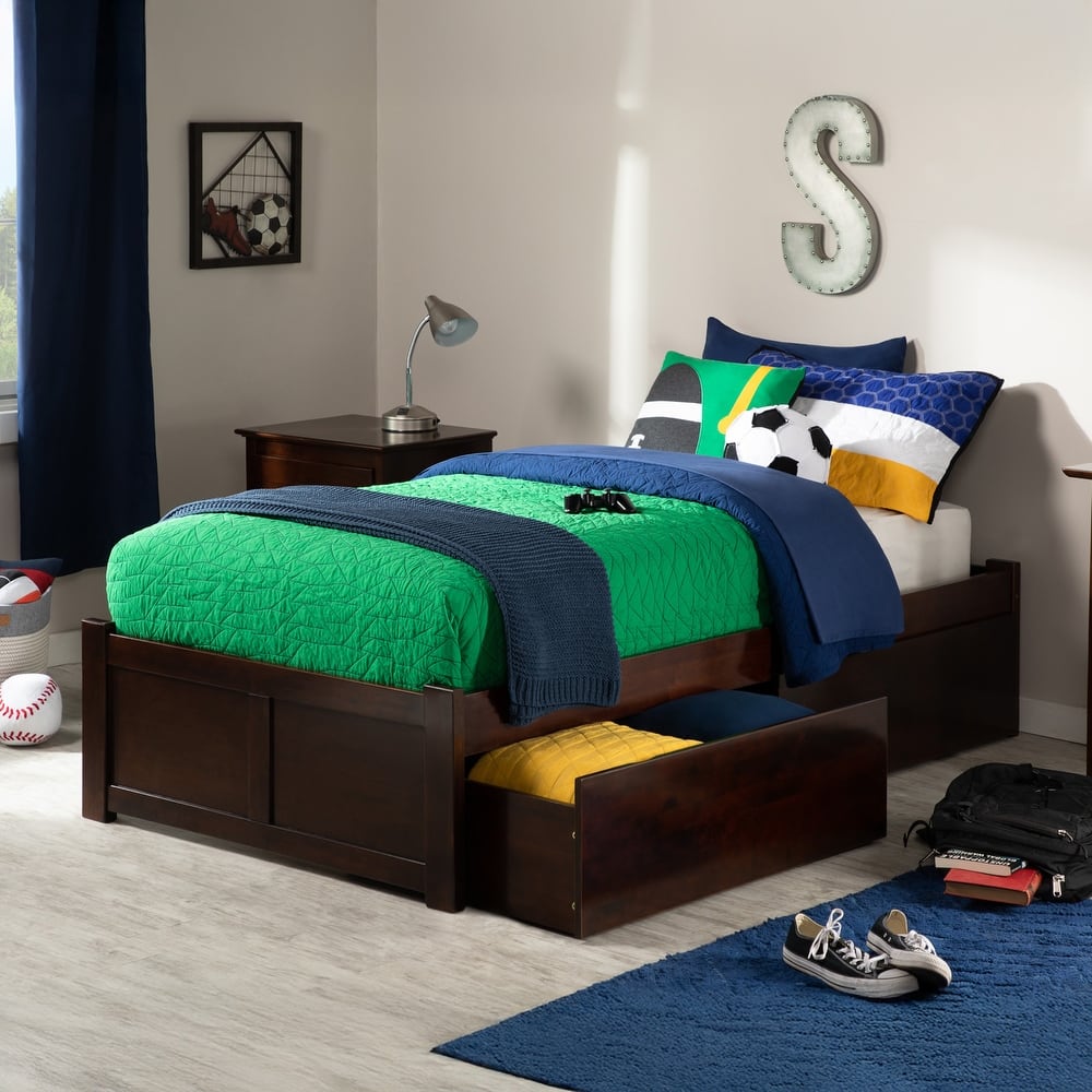 Concord Platform Bed with Footboard and Storage Drawers