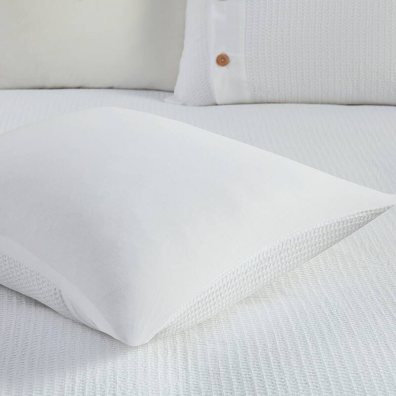 Madison Park Rianon White Cotton Waffle Weave Duvet Cover Set