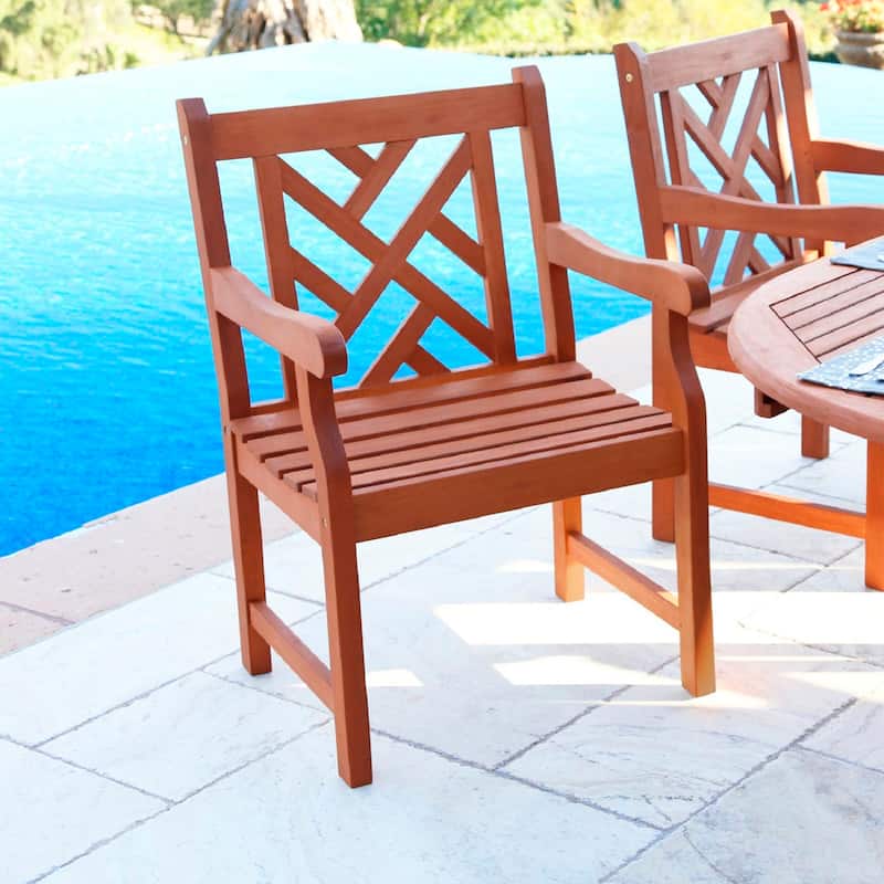 Exquisite Tropical Wood Patio Armchair