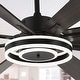 preview thumbnail 48 of 118, 20"/24"/72" Oaks Aura Cotti Low Profile Dimmable Smart Ceiling Fan with Lights 6-Speed Flush Mount Modern Remote Downrod - 72inch-Black