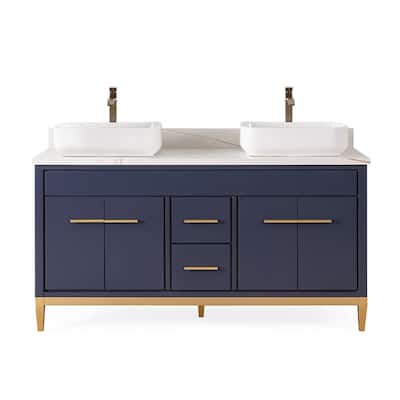 60" Tennant Brand Vessel sink Beatrice Double Sink Vanity