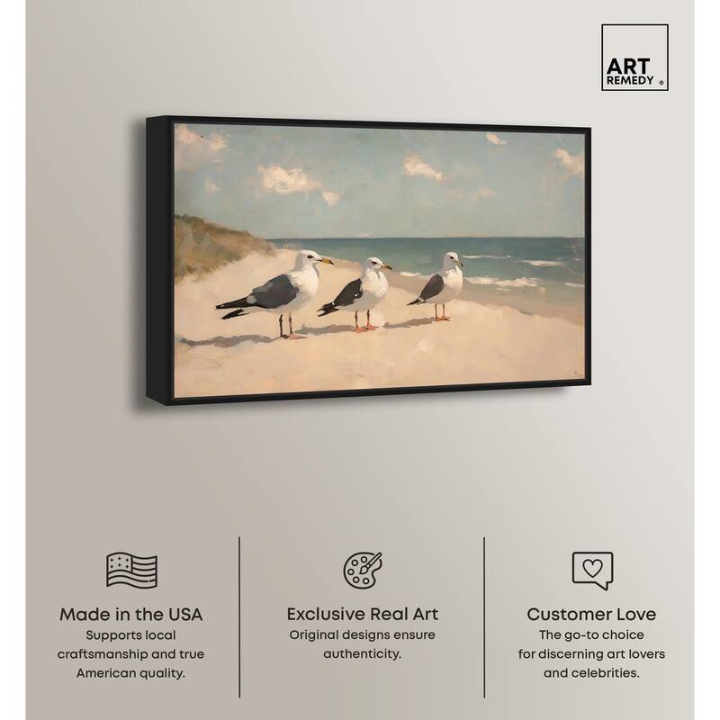 Seagulls at the Beach I Canvas by Art Remedy