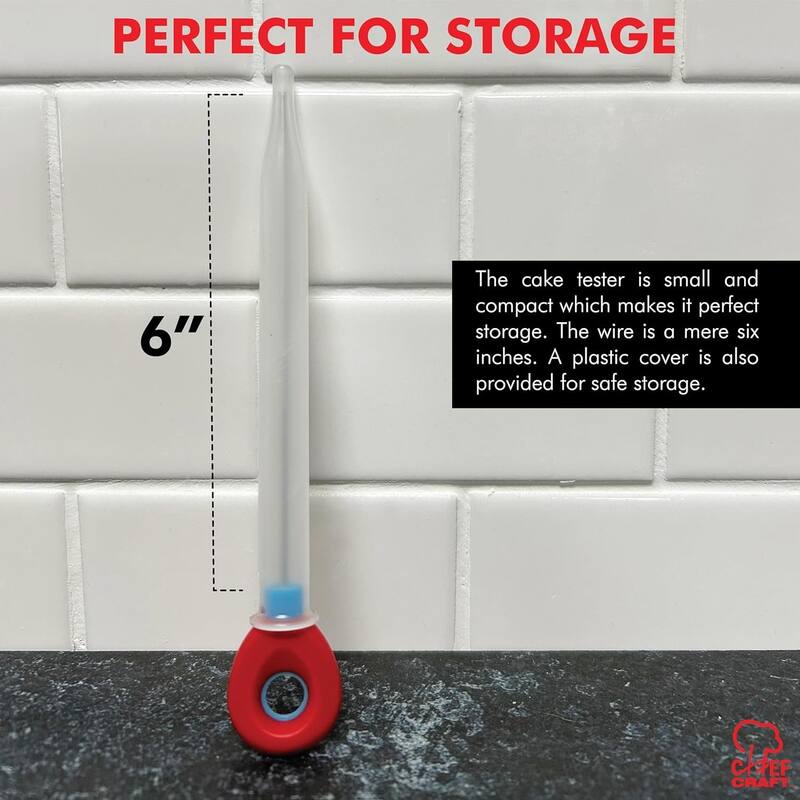 Chef Craft Cake Tester with Cover, 6-Inch Stainless Steel Wire Reusable Cake Doneness Testing Stick