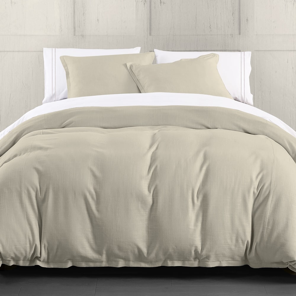 HiEnd Accents Hera Washed Linen Flange Comforter Set, 3PC