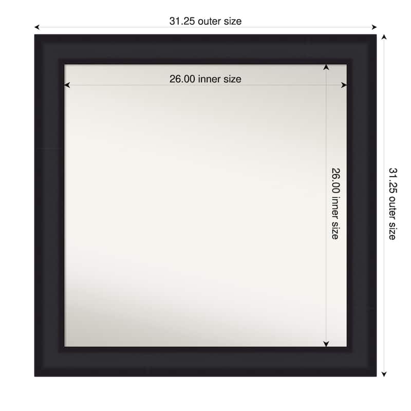 Oliver Non-Beveled Wood Framed Wall Mirror - 31 x 31 in - Oliver Black