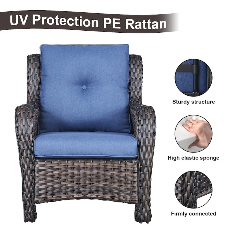 Gymojoy Outdoor Chairs with Ottoman Set of 4