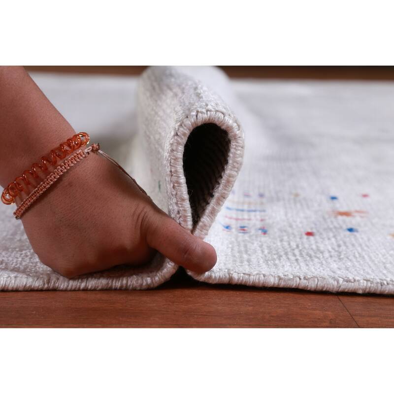 Hand Knotted Oriental 100% Wool Carpet Tribal Stripe Greys & Charcoal Gabbeh Area Rug - 12' 0'' X 9' 2''