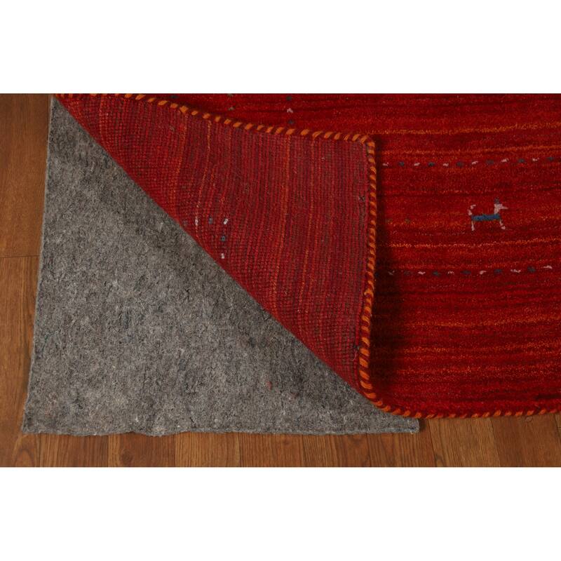 Tribal Gabbeh Indian Area Rug Hand-Knotted Modern Wool Carpet - 6'6" x 9'6"