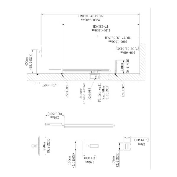 Shower System 10 Inch Square Bathroom Luxury Rain Mixer Shower Combo