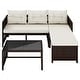 preview thumbnail 8 of 15, 3-Piece Outdoor Wicker Sectional Sofa Set, Patio Furniture with Chaise Lounge & Coffee Table - N/A
