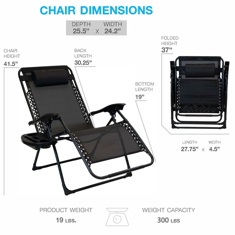 Sun-Ray 1pc Oversized Zero Gravity Chair