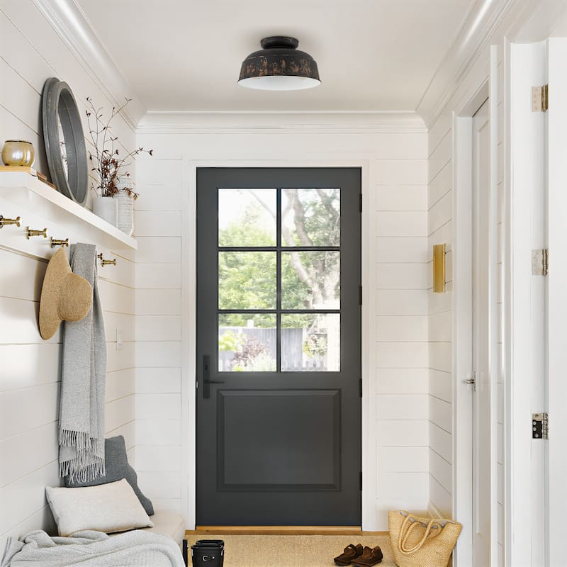 2-Light Farmhouse Semi Flush Mount Ceiling Light