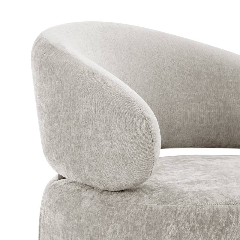 Elegant Swirl Swivel Gray and Chrome Accent Chair