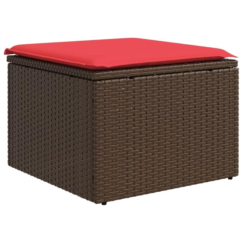 vidaXL Patio Sofa Set with Cushions and Table Outdoor Garden 7 Piece Poly Rattan