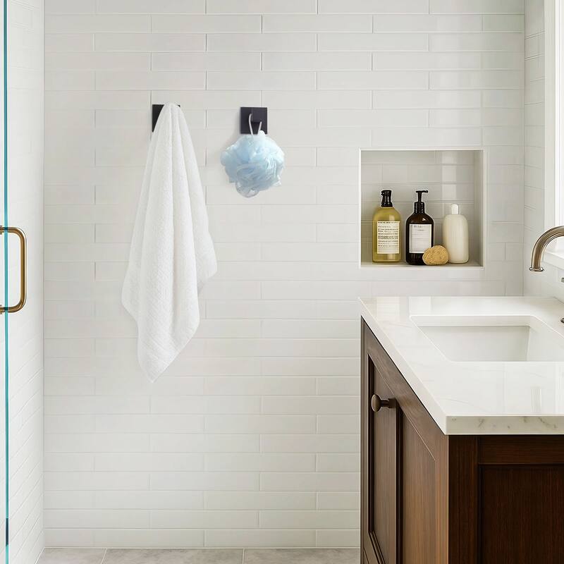 WOWOW J-Hook Wall Mount Robe/Towel Hook 2PCS