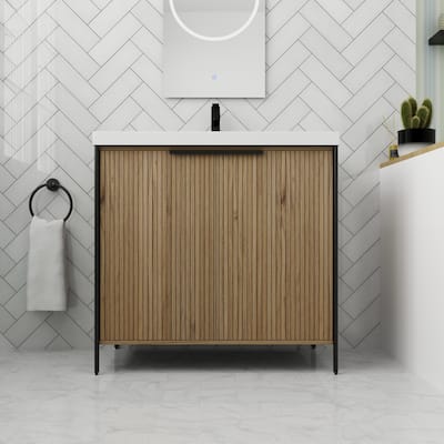 ARTCHIRLY 24/30/36 Inch Bathroom Vanity with Sink, Freestanding Bathroom Vanity with Soft Close Door and Adjustable Shelf