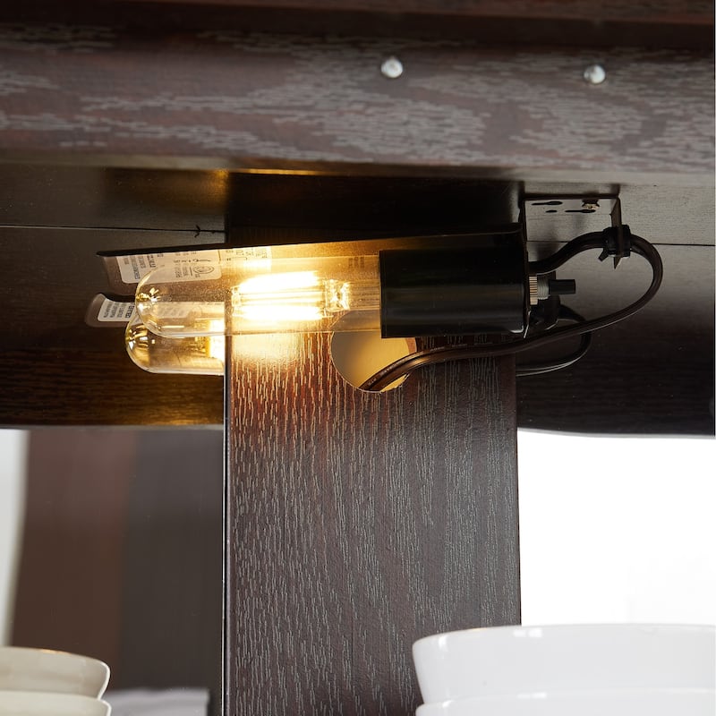 Elegant Lighted Glass Curio Cabinet with Drawer,Includes Bulb
