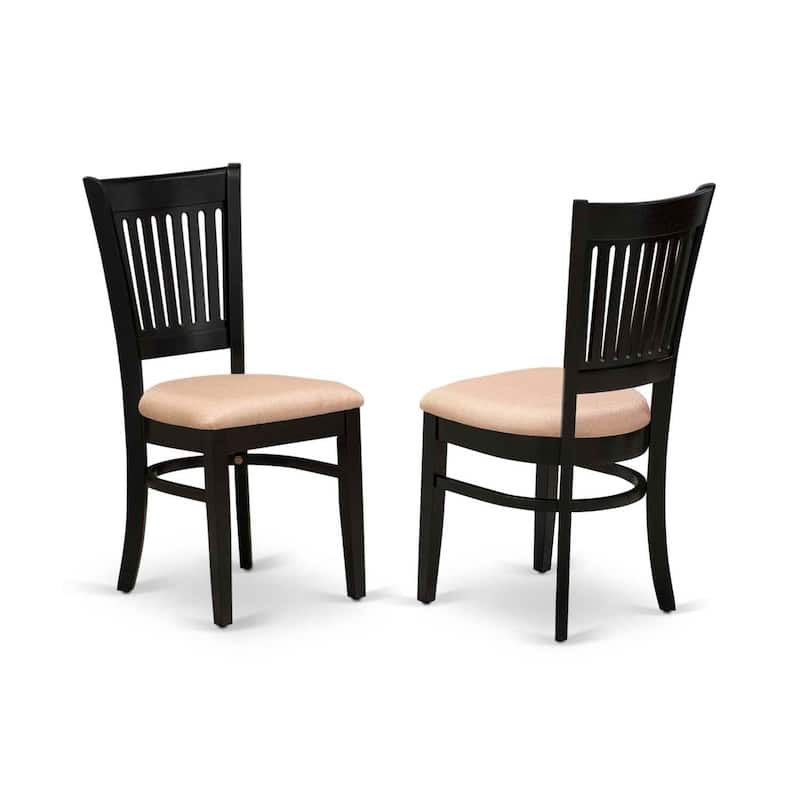 HomeStock 3-Pc Black Finish Rectangular Solid Wood Top With Butterfly Leaf Dining Table Set