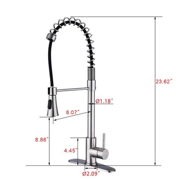 BATHLET Commercial Modern Single Handle Spring High Arc Kitchen Faucet