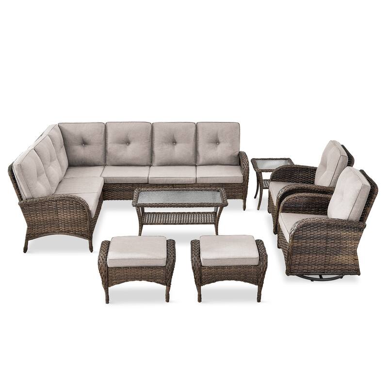 Outdoor Sectional Sofa with Chair Funiture Set