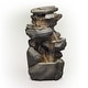 preview thumbnail 2 of 9, Alpine Corporation 40" Tall Outdoor 5-Tier Rock Cascading Waterfall Fountain with LED Lights