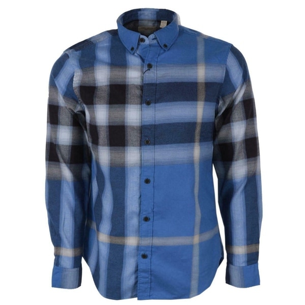 blue plaid burberry shirt