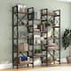 Large Triple Wide 5-Shelf Etagere Bookcase - DarkBrown-59"