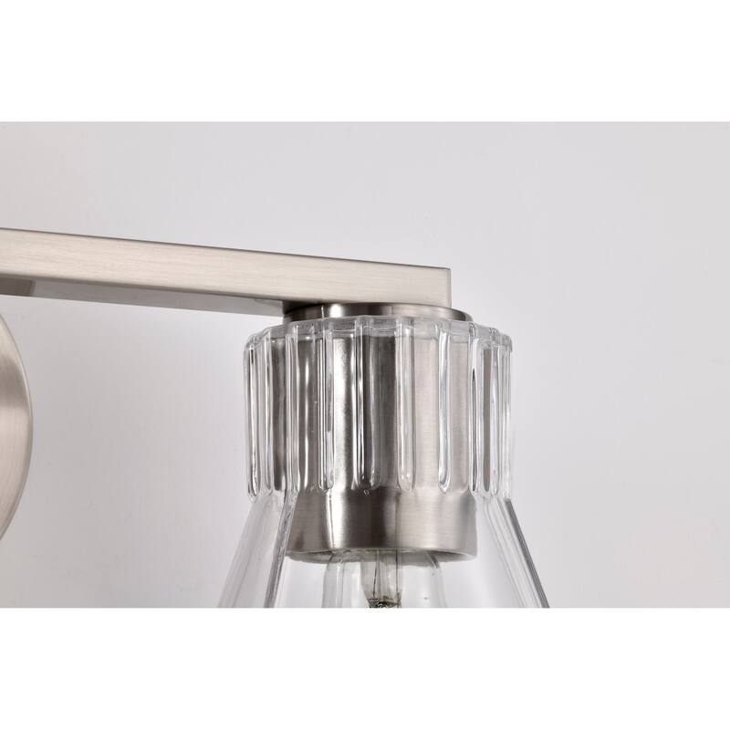 Gianna 2 Light Vanity Brushed Nickel Finish Clear Glass - Brushed Nickel