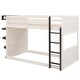 preview thumbnail 11 of 10, Twin Size Pine Wood Boat-Shape Bunk Bed with Storage Shelves, Guardrails, Ladder