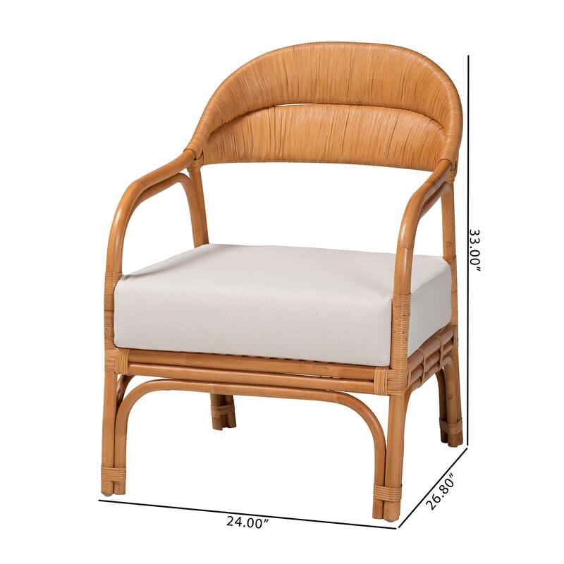 Marisa Bohemian Light Honey Rattan Arm Chair