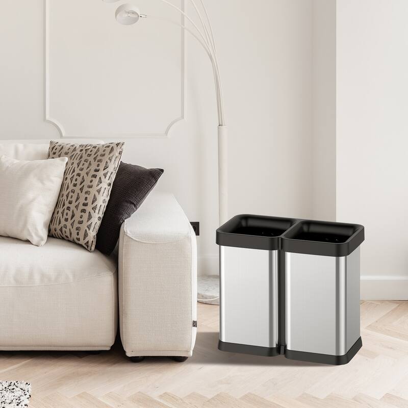 Dual Trash Can, Open Top Waste Bins