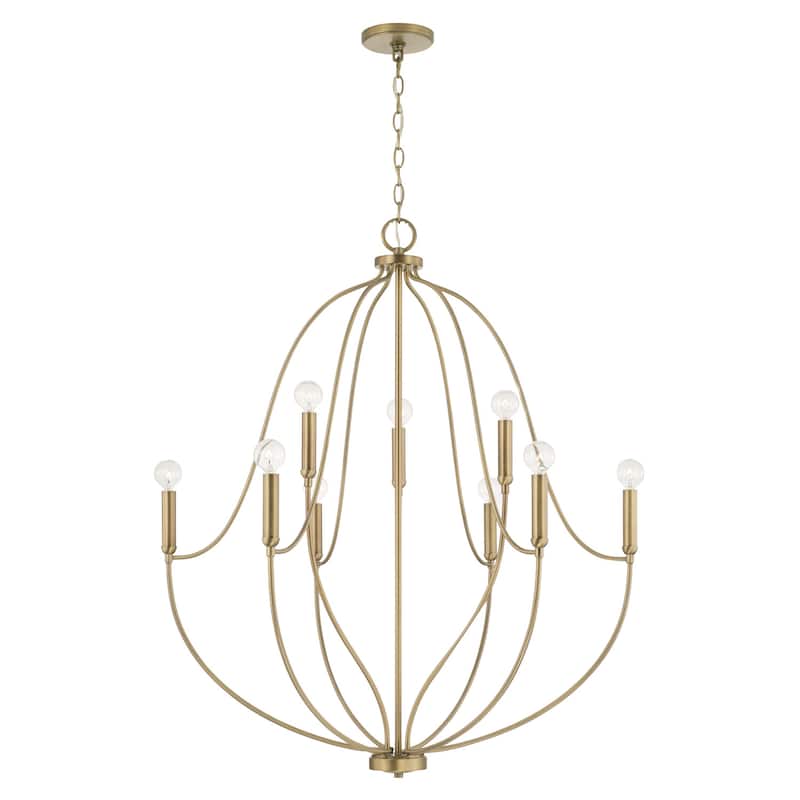 Madison 9-light Chandelier - Aged Brass