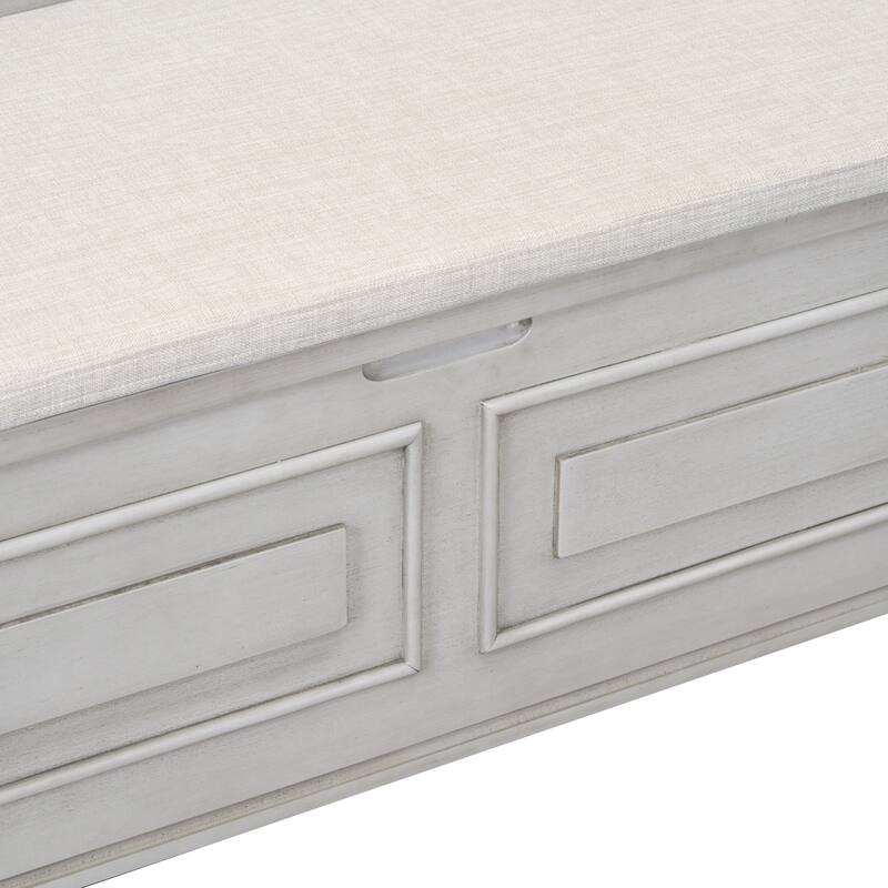 41.9" Rustic Style Solid wood Entryway Multifunctional Storage Bench with Safety Hinge