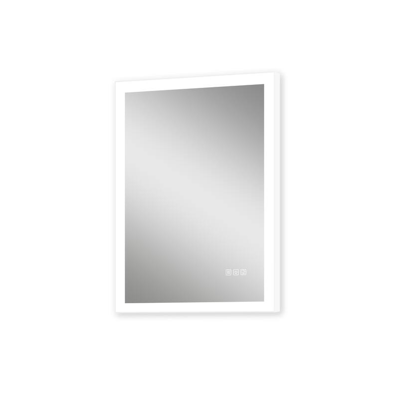 Wall Mounted Bathroom Frameless With Back/Front Light LED Mirror,Anti-fog