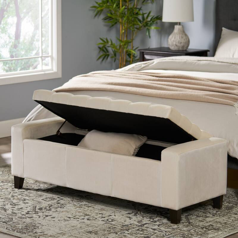 Hikaru Fabric Storage Ottoman by Christopher Knight Home
